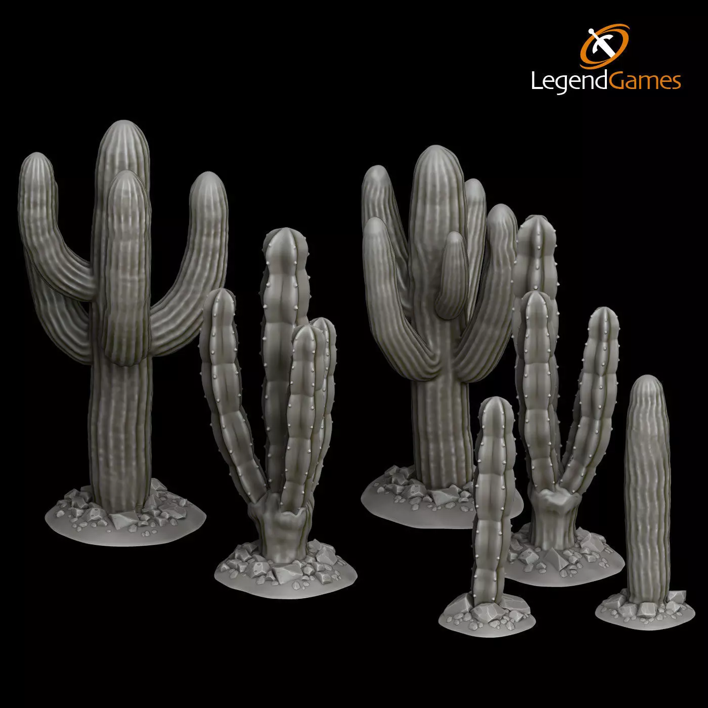 LegendGames wild west Cactus set 3D print model_0