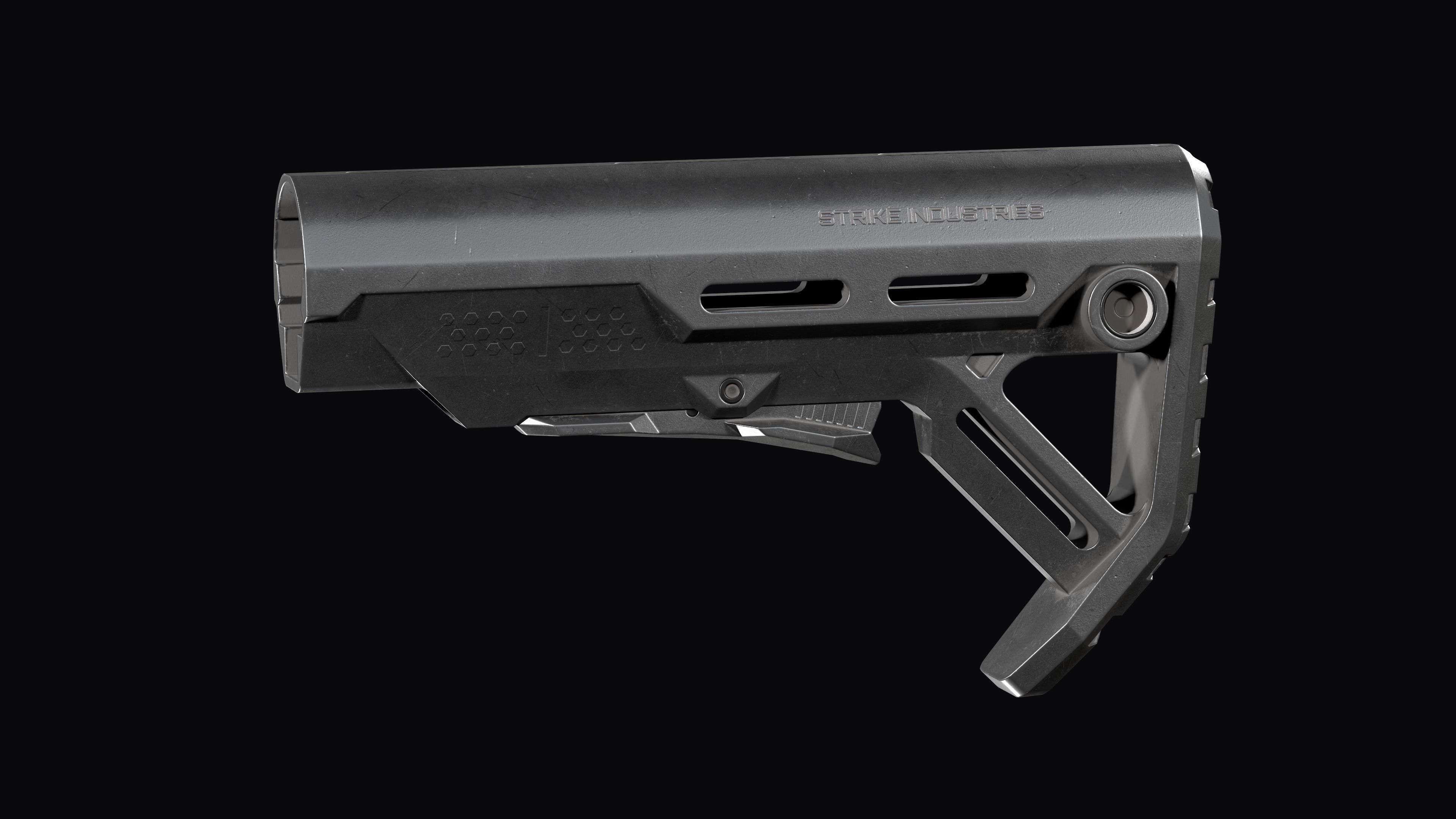 Strike Industries Viper MOD 1 Stock for AR 15 Low-poly 3D model_6