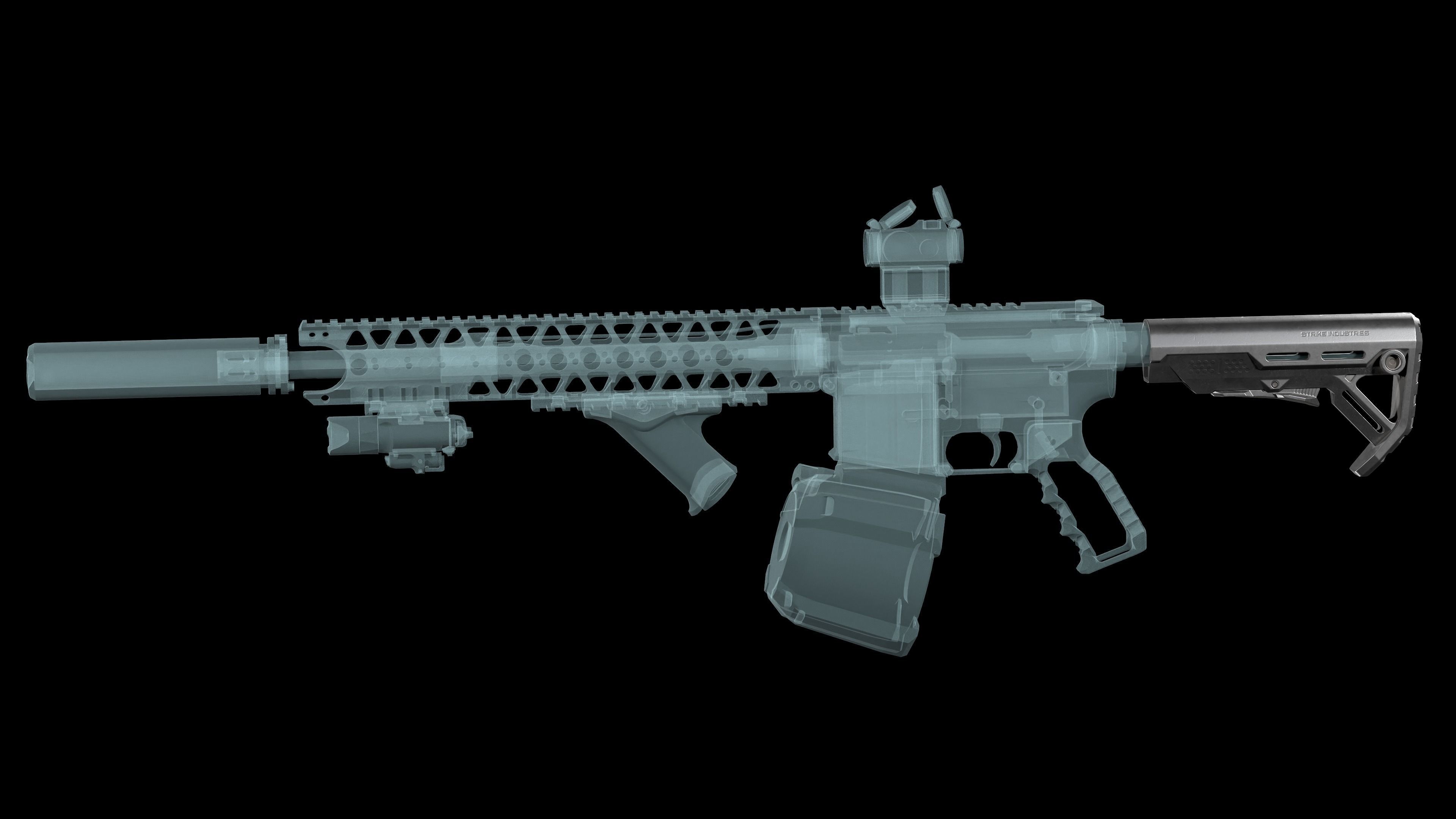 Strike Industries Viper MOD 1 Stock for AR 15 Low-poly 3D model_5