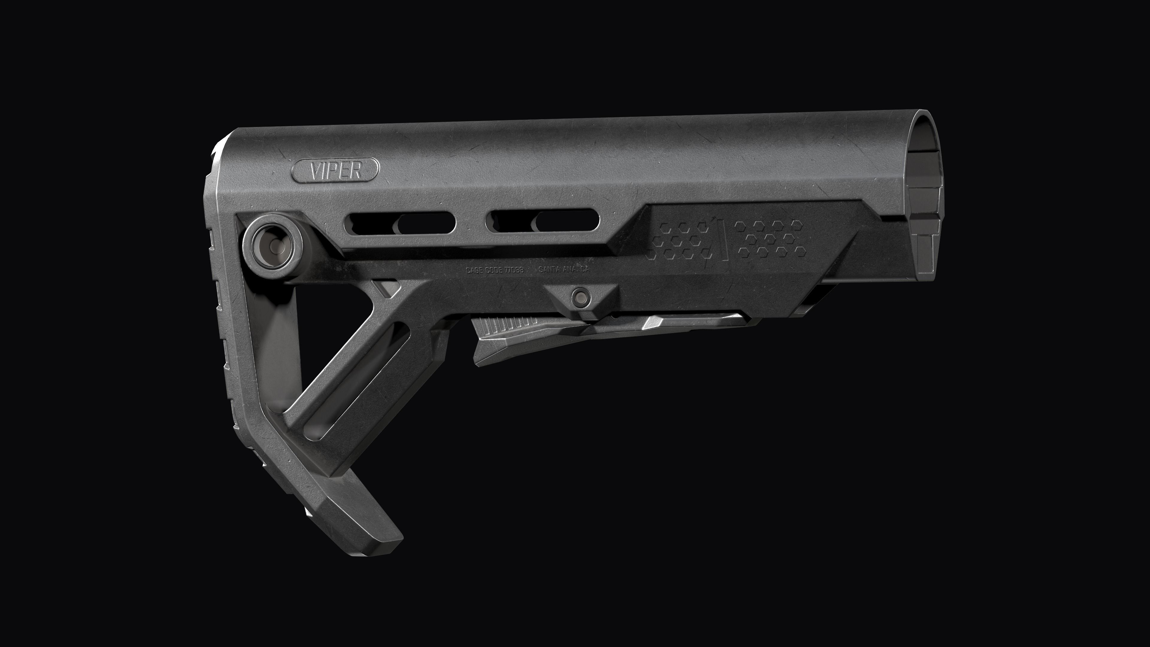 Strike Industries Viper MOD 1 Stock for AR 15 Low-poly 3D model_9