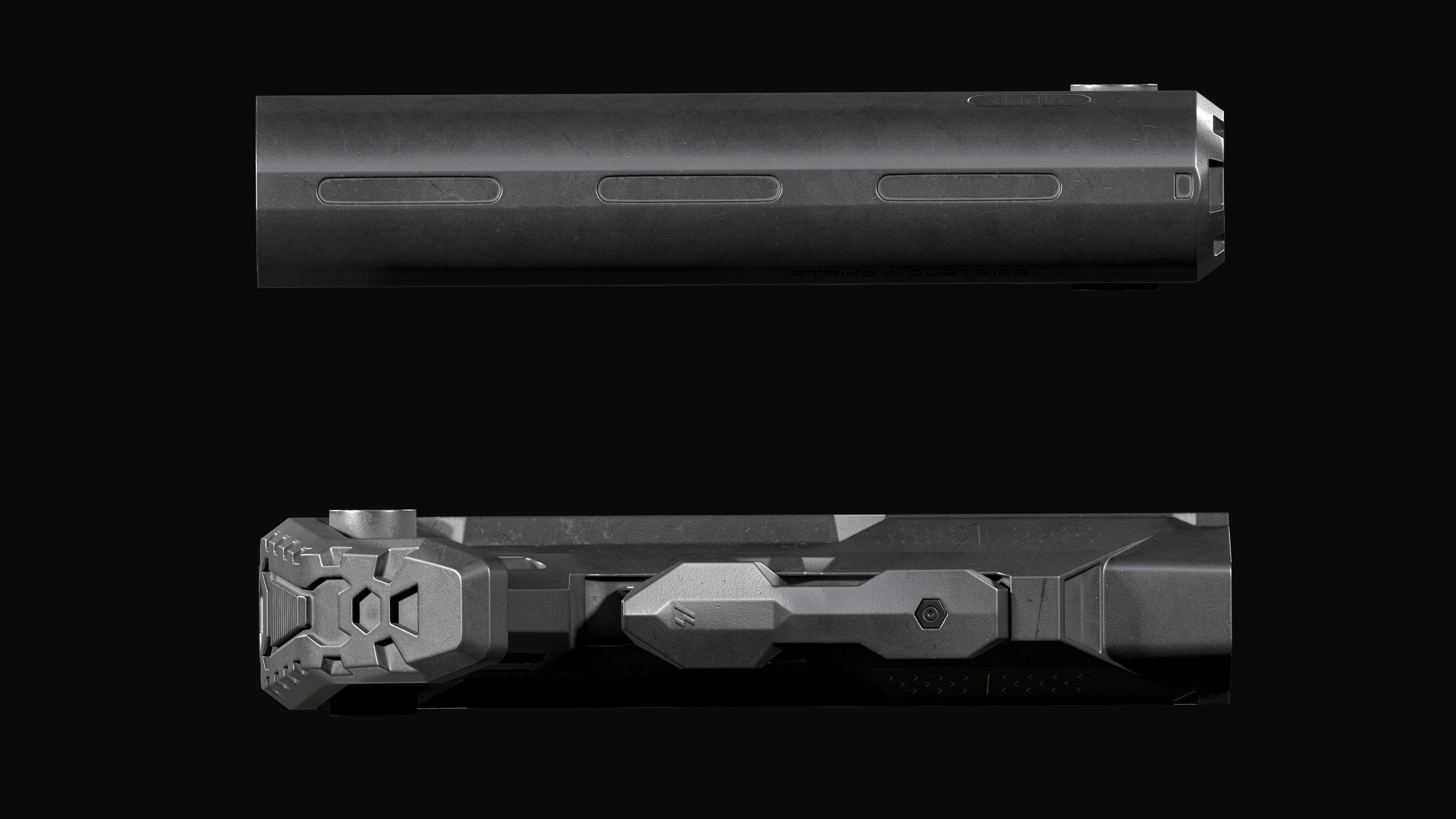 Strike Industries Viper MOD 1 Stock for AR 15 Low-poly 3D model_14