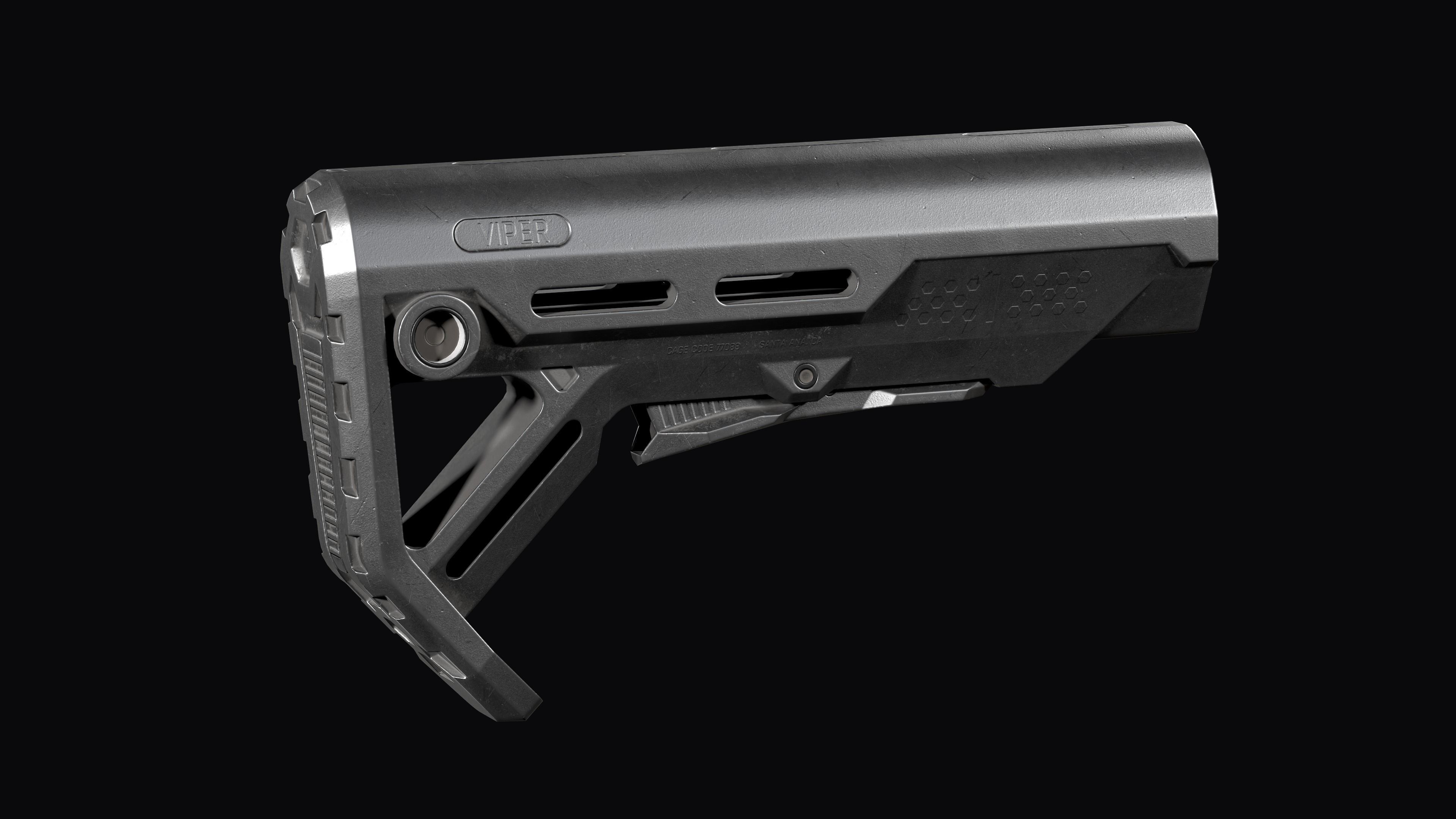 Strike Industries Viper MOD 1 Stock for AR 15 Low-poly 3D model_8