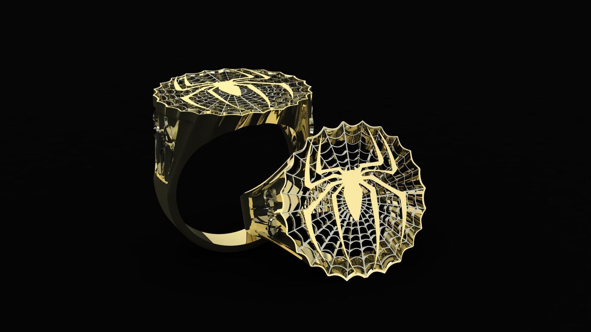 ring spider 3D print model_3