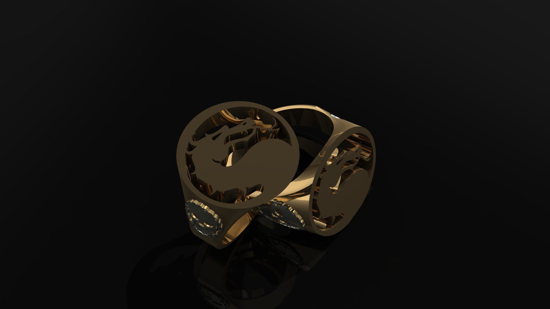 ring mortal kombat 3D print model_2