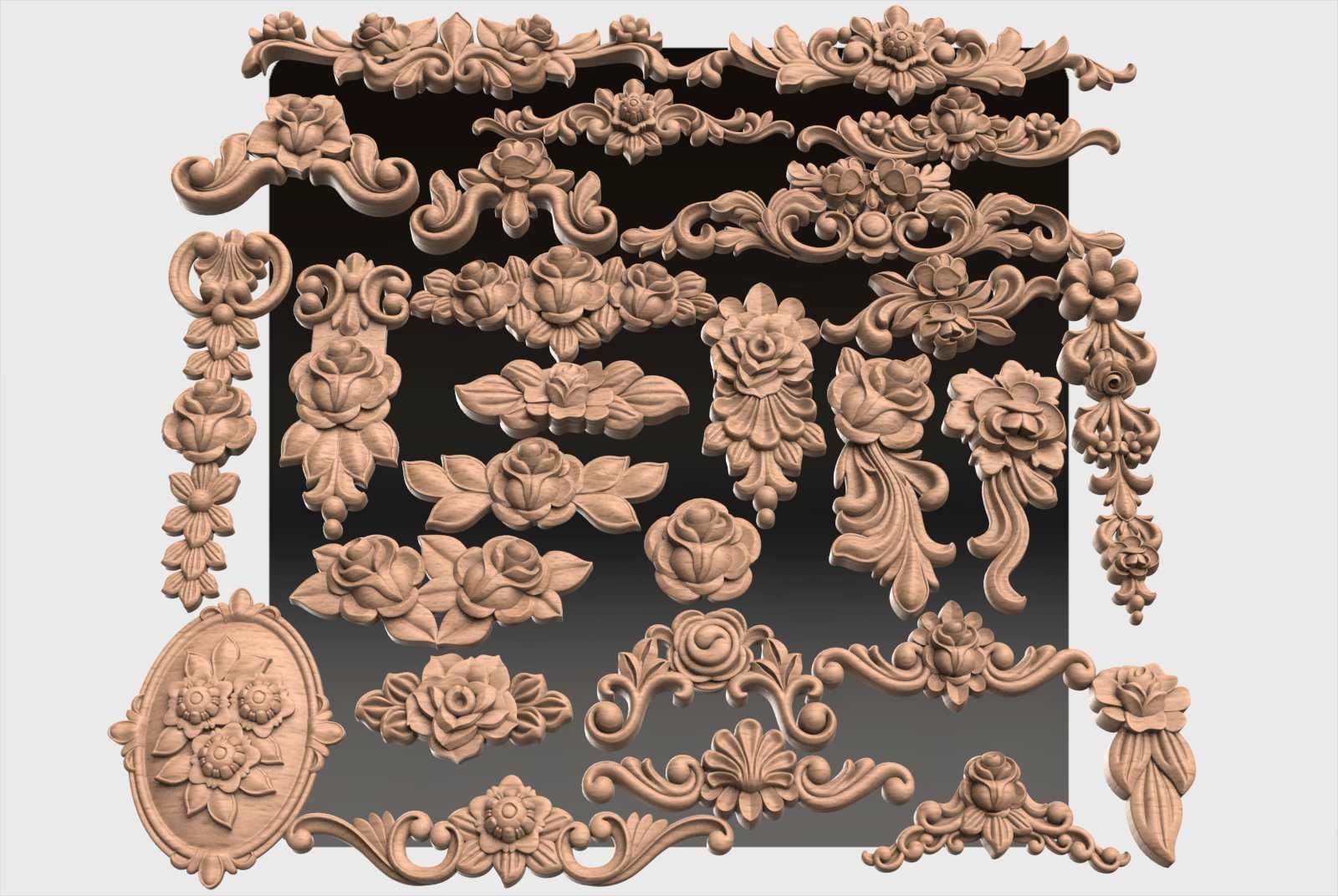 Carved decor for cnc 40 3D model_4