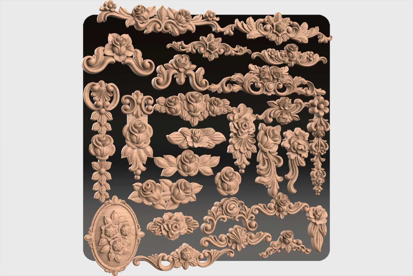 Carved decor for cnc 40 3D model_2