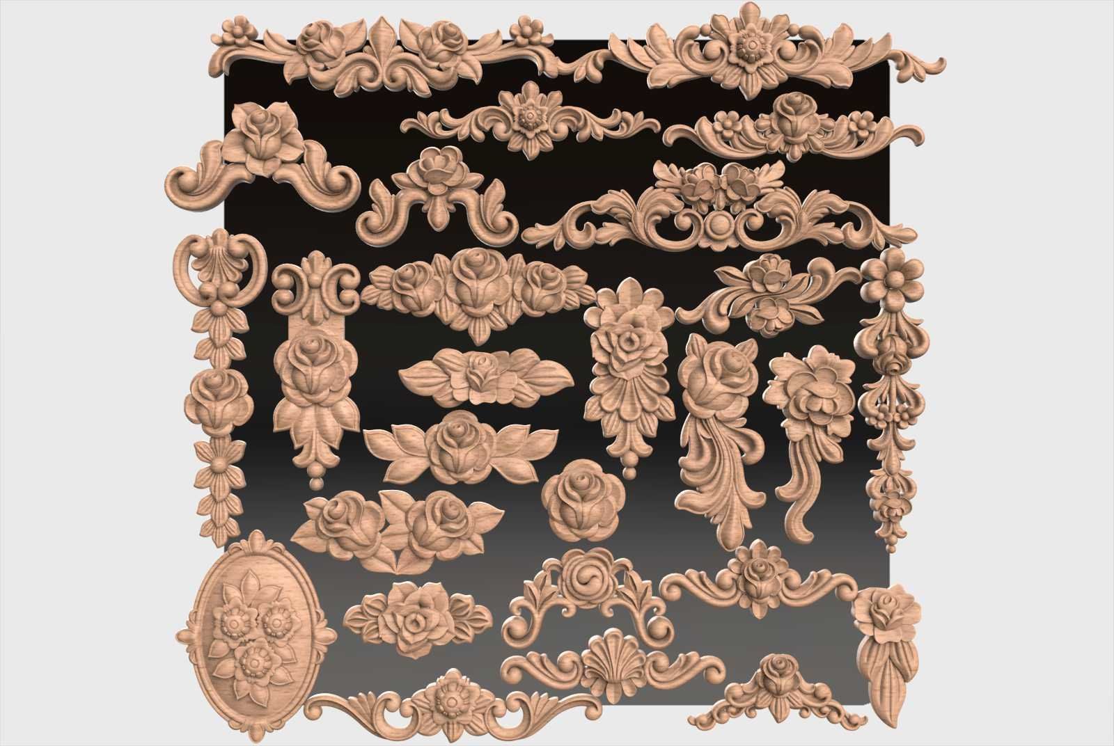 Carved decor for cnc 40 3D model_1