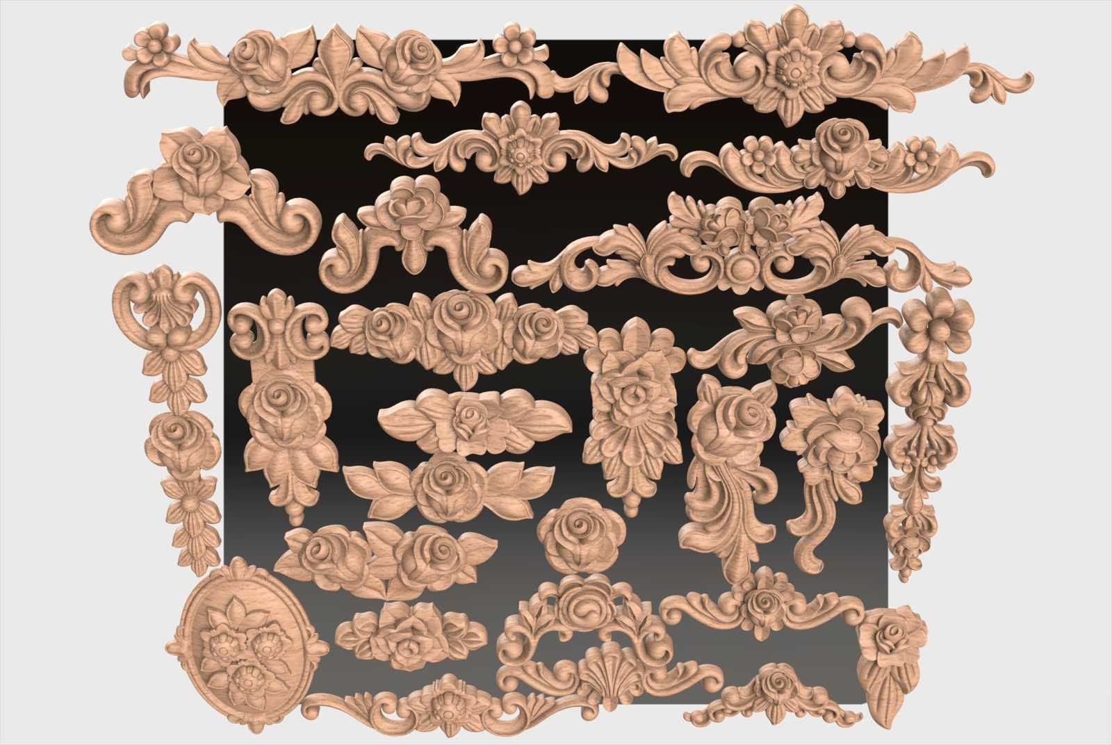 Carved decor for cnc 40 3D model_5