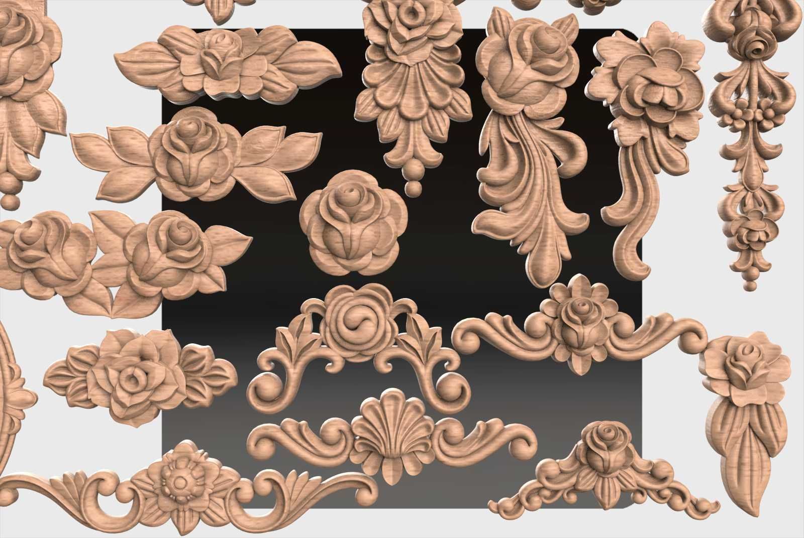 Carved decor for cnc 40 3D model_9