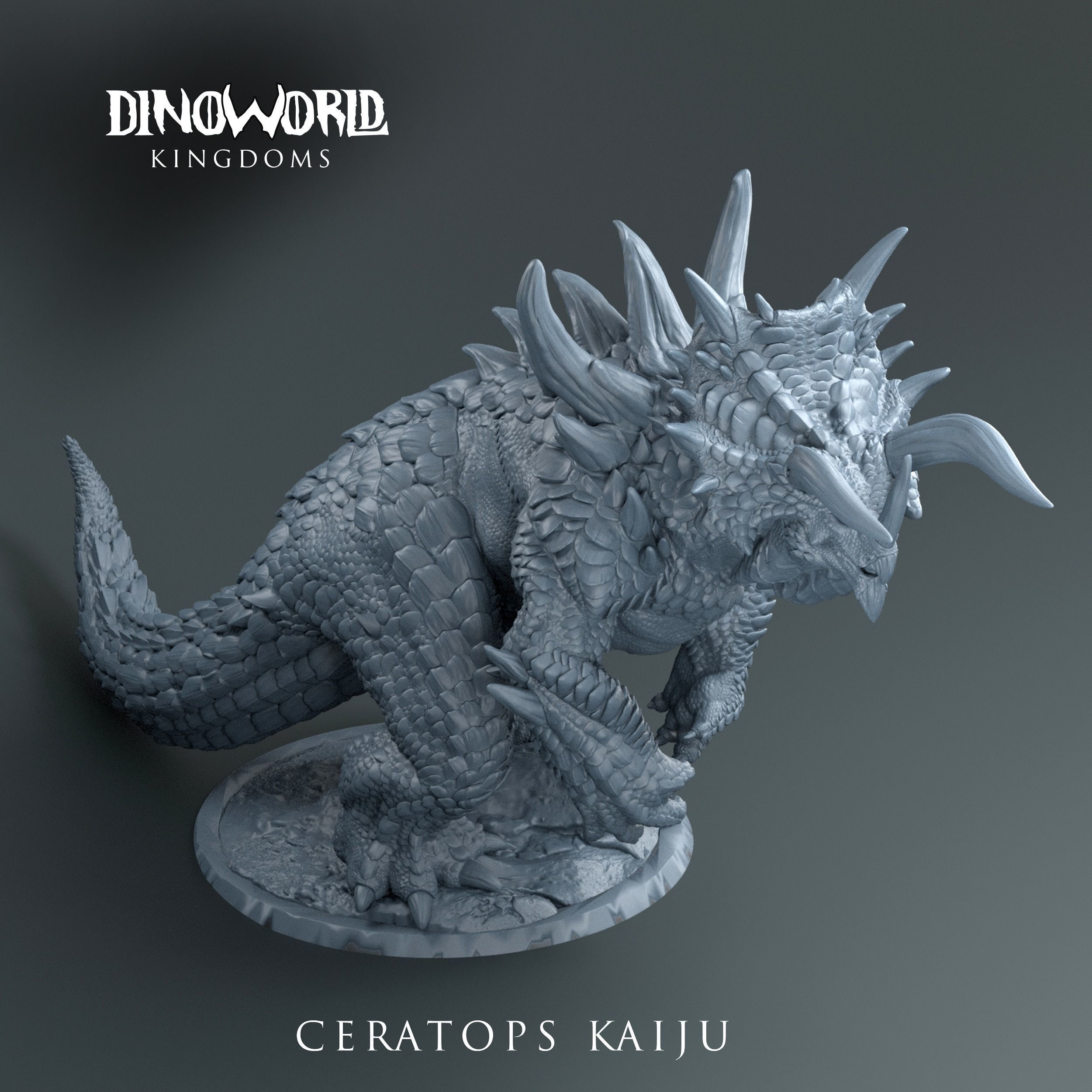 Kaiju monster triceratops  3D print model_1