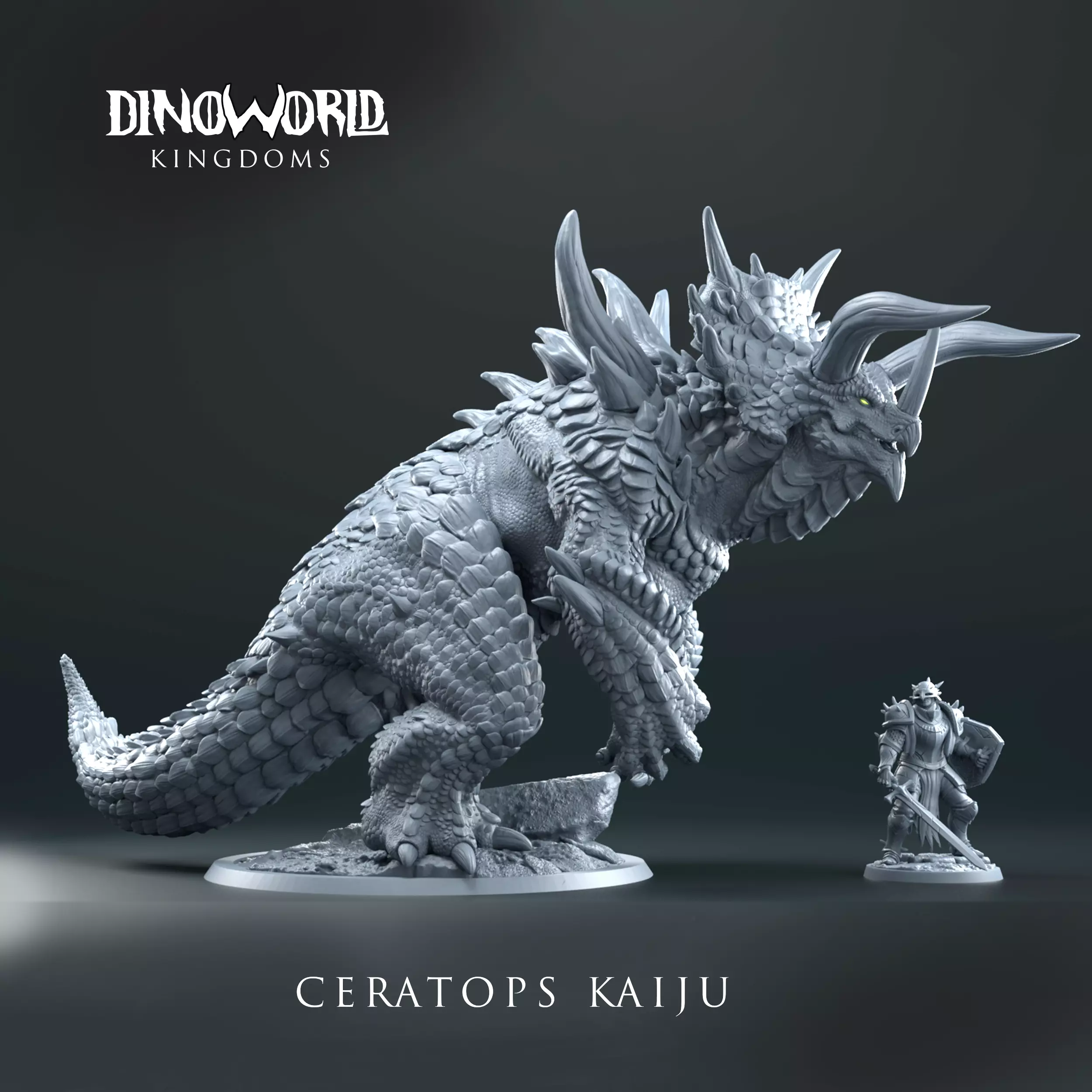 Kaiju monster triceratops  3D print model_0