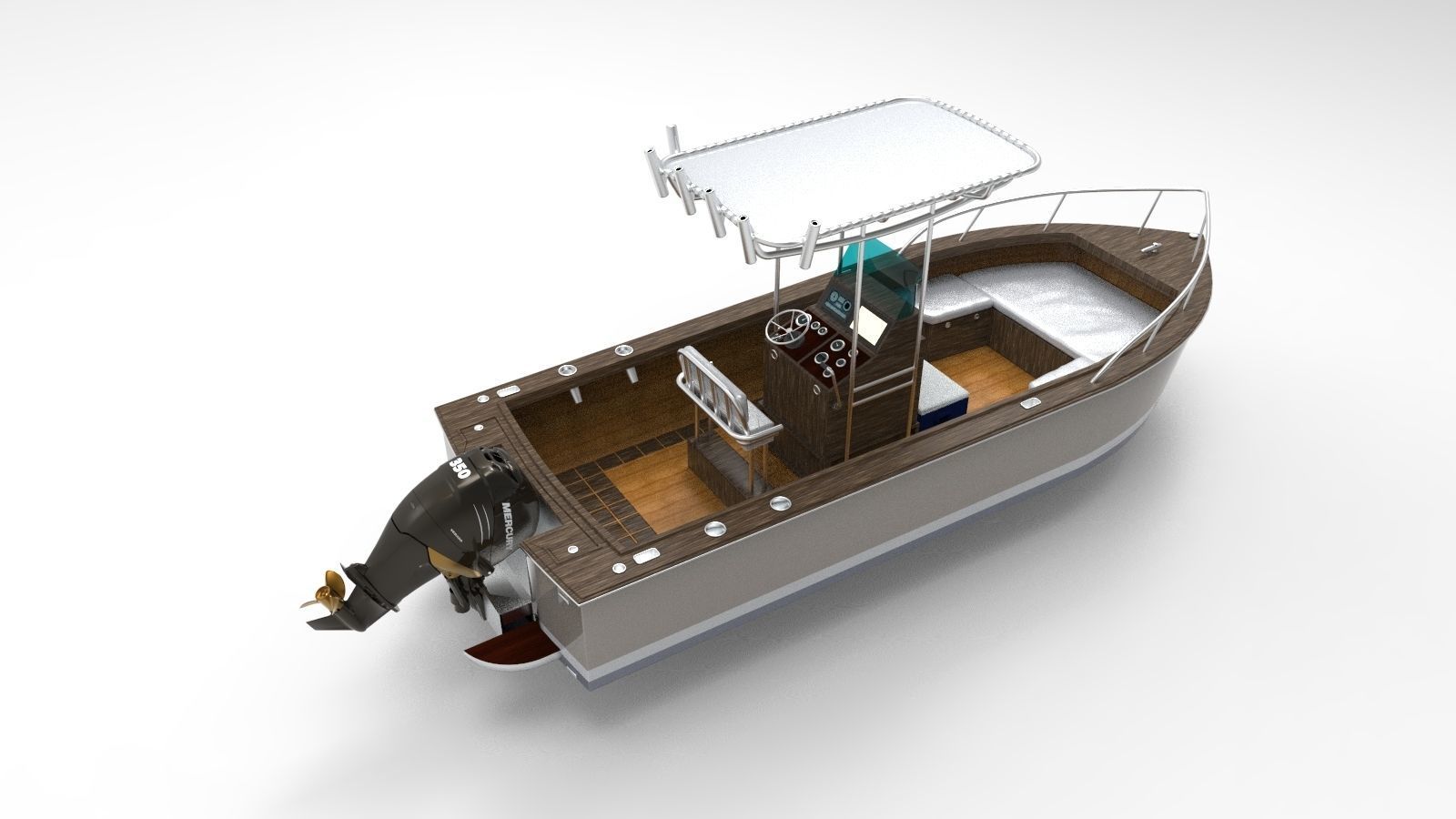 Boston Whaler Fishing boat 2 3D model_2