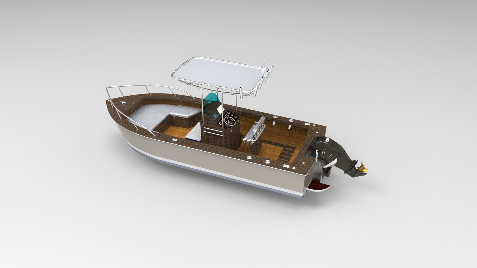 Boston Whaler Fishing boat 2 3D model_1