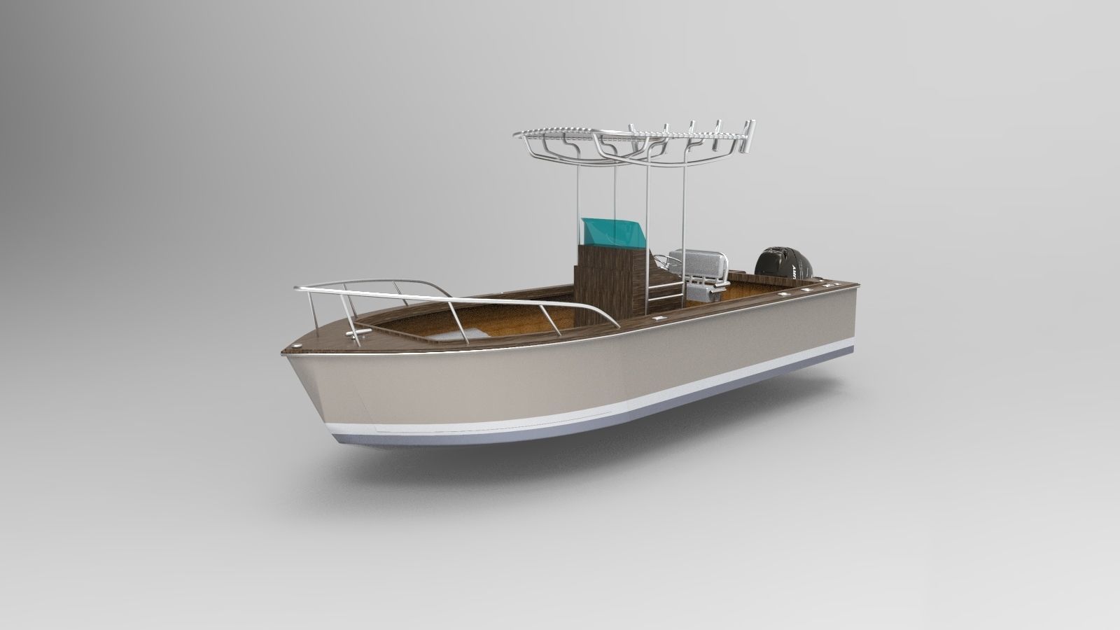 Boston Whaler Fishing boat 2 3D model_4