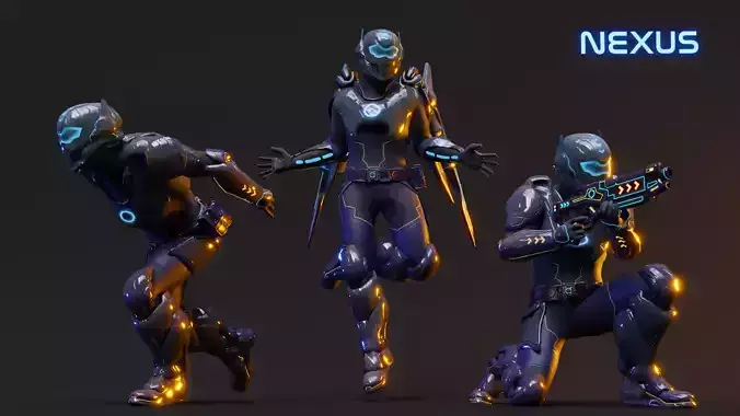 Nexus - Low Poly Sci-fi Character Low-poly 3D model