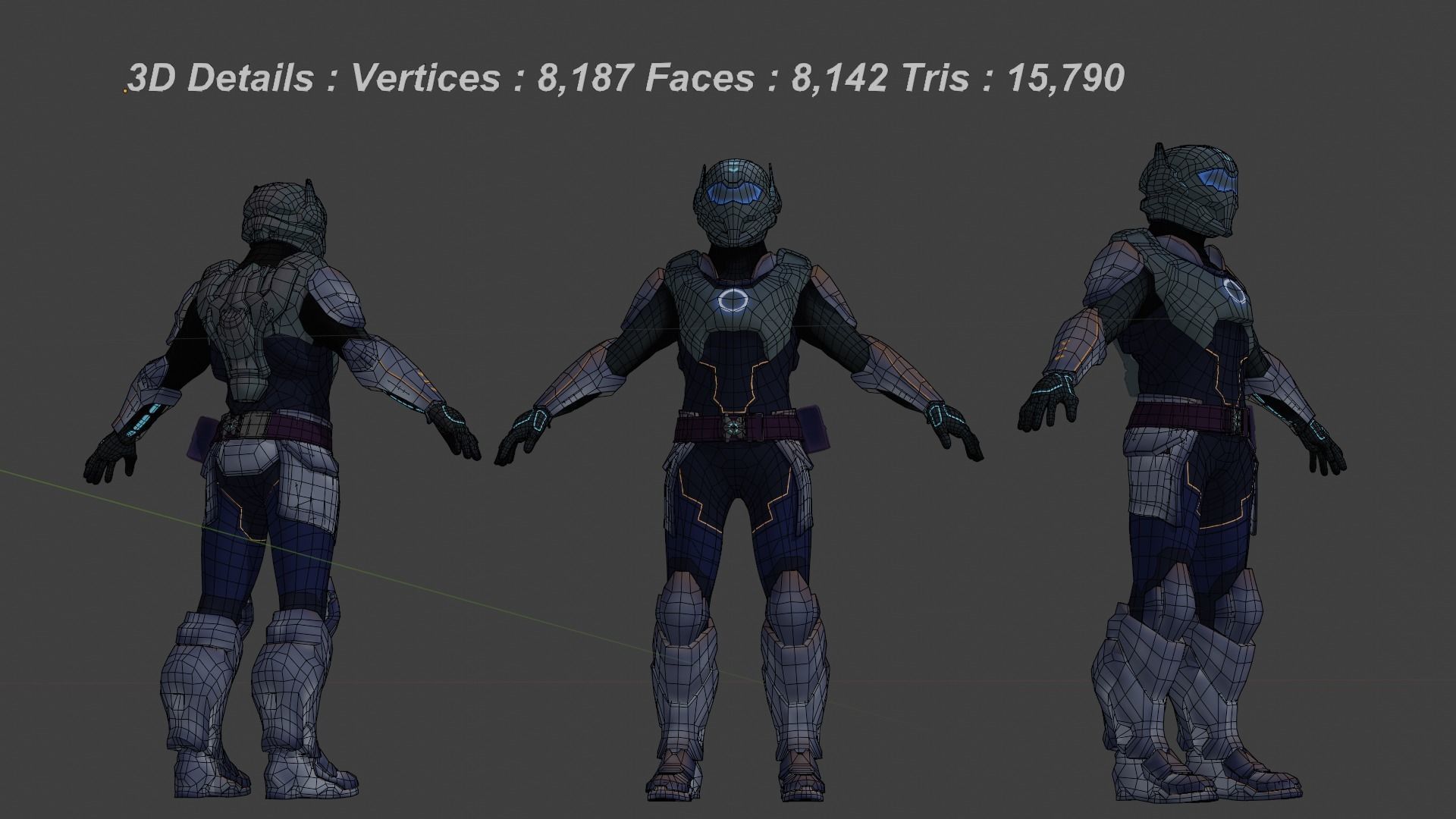 Nexus - Low Poly Sci-fi Character Low-poly 3D model_2