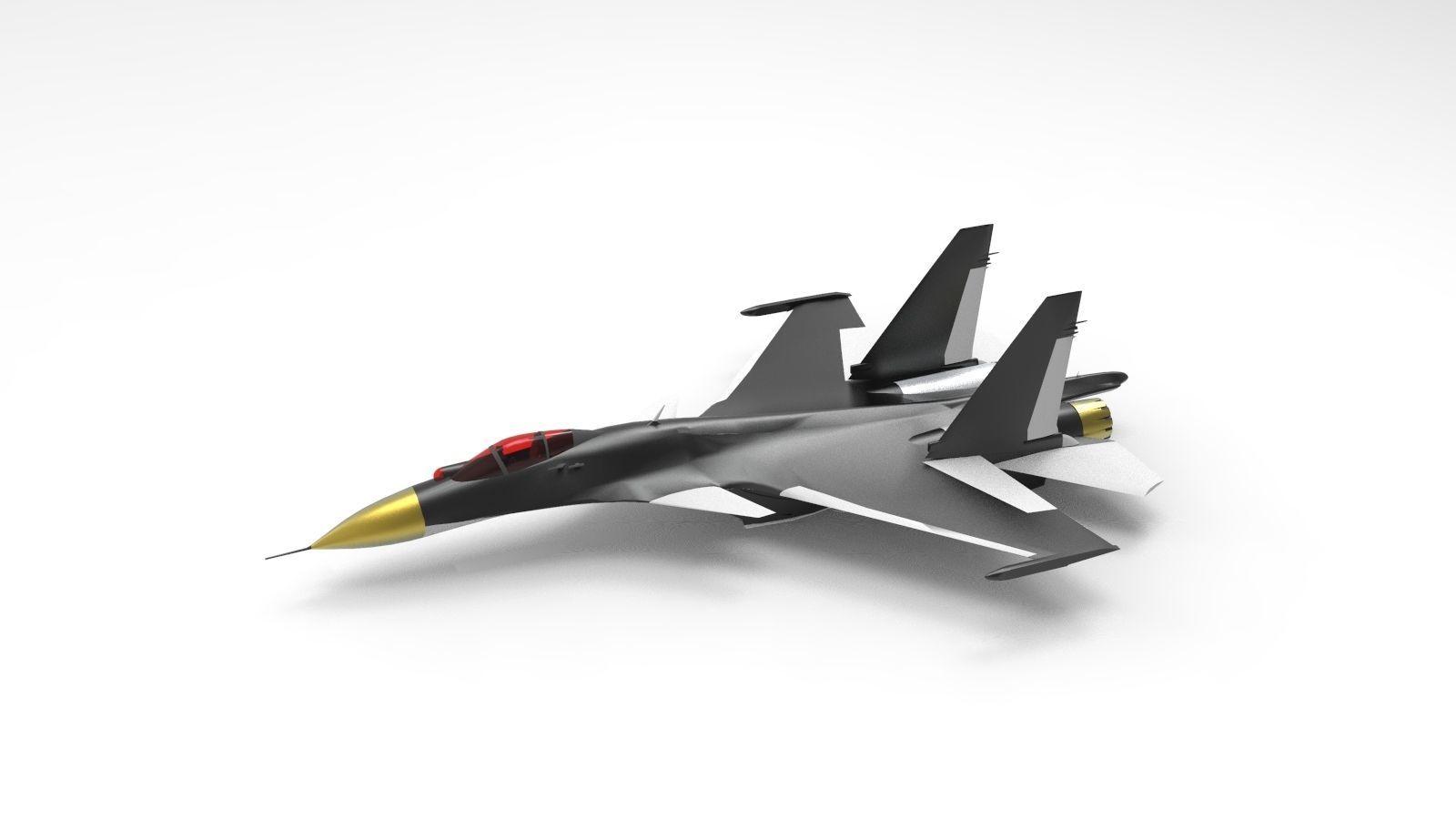 Sukhoi Su-35S Flanker-E Black 3D model_4
