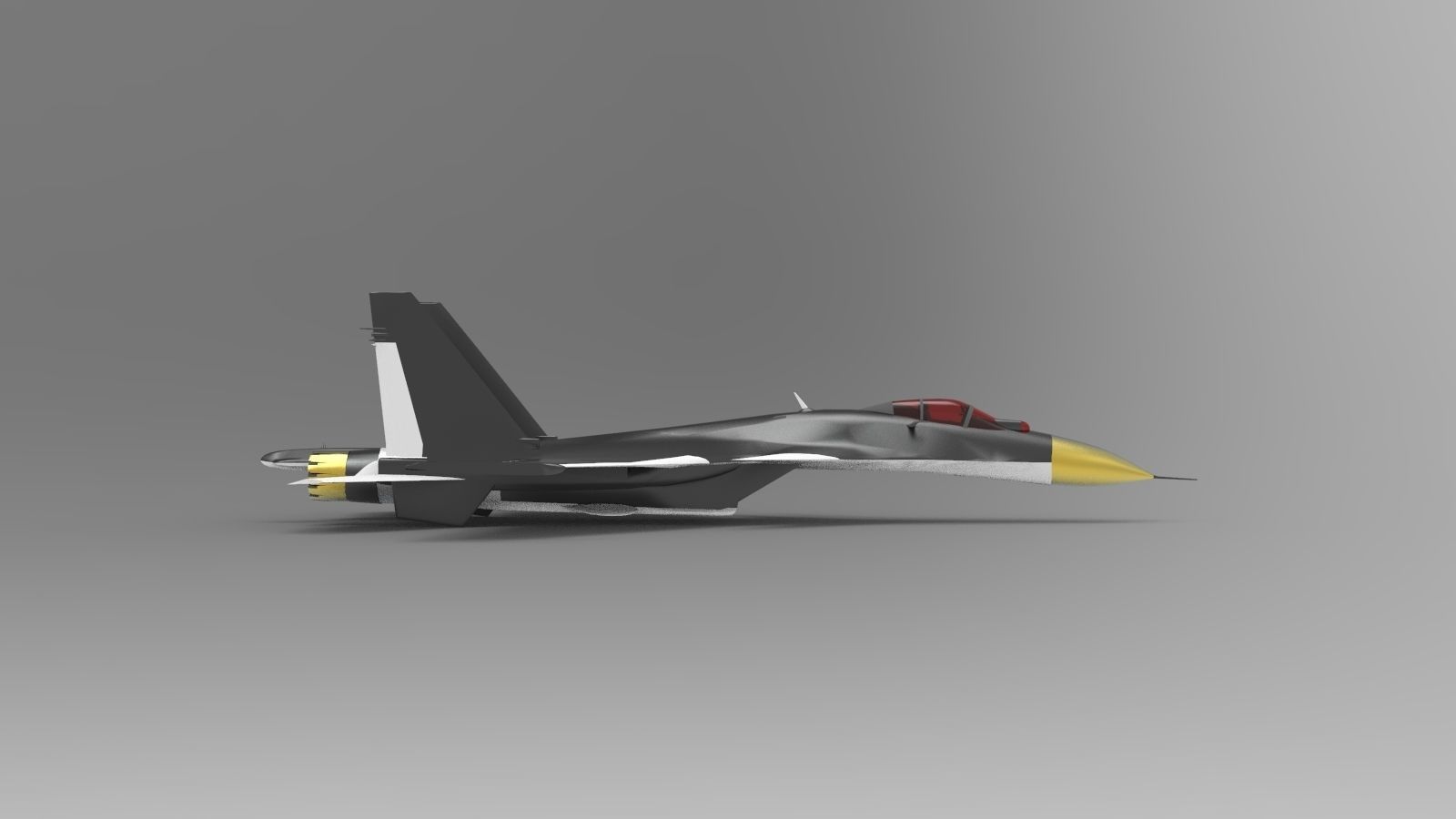 Sukhoi Su-35S Flanker-E Black 3D model_1