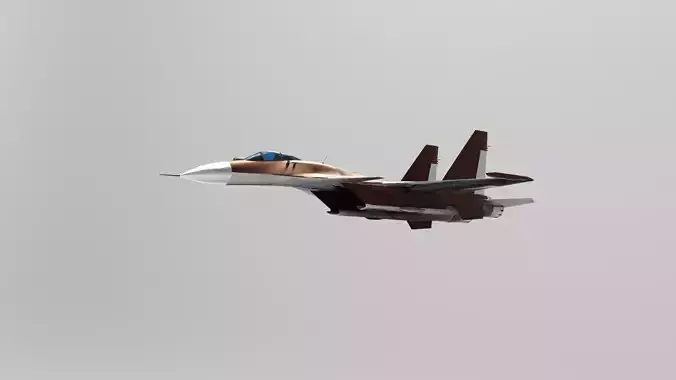 Su-35 Super Flanker type red 3D model