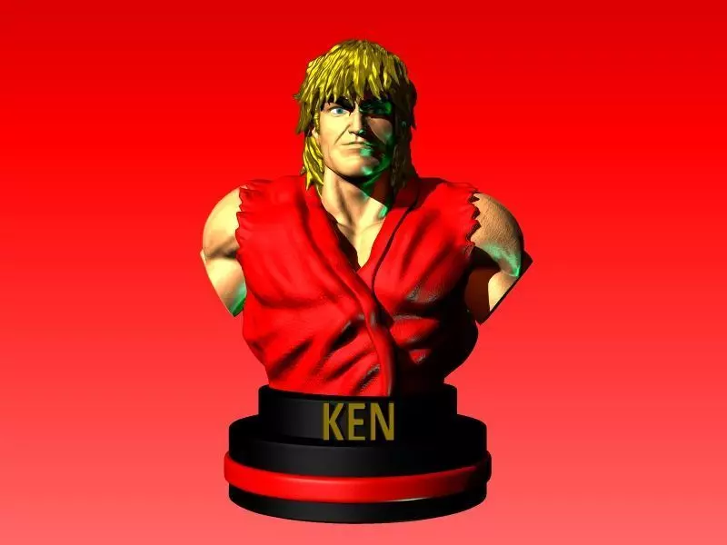 KEN MASTERS STREET FIGHTER VIDEO GAME BUST 3D print model_0