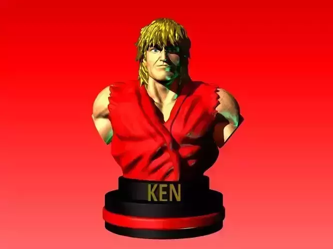 KEN MASTERS STREET FIGHTER VIDEO GAME BUST 3D print model
