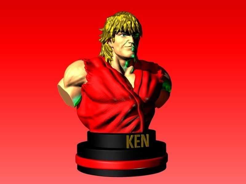 KEN MASTERS STREET FIGHTER VIDEO GAME BUST 3D print model_1