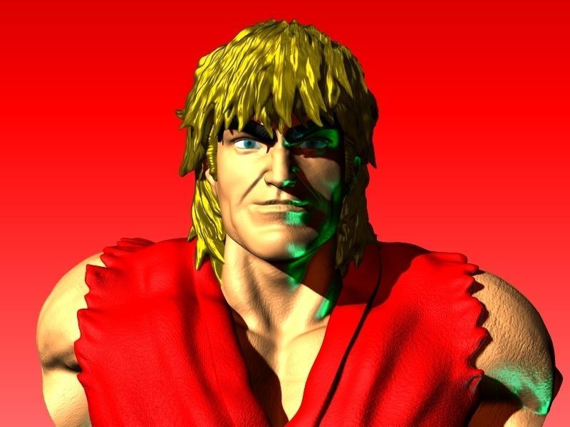 KEN MASTERS STREET FIGHTER VIDEO GAME BUST 3D print model_5