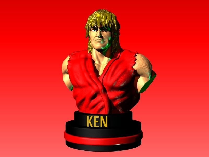 KEN MASTERS STREET FIGHTER VIDEO GAME BUST 3D print model_2