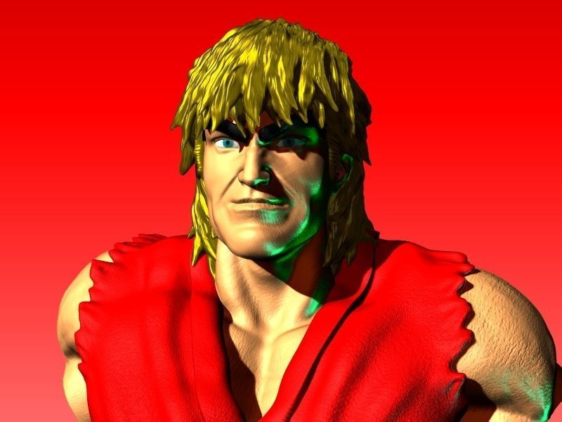 KEN MASTERS STREET FIGHTER VIDEO GAME BUST 3D print model_4