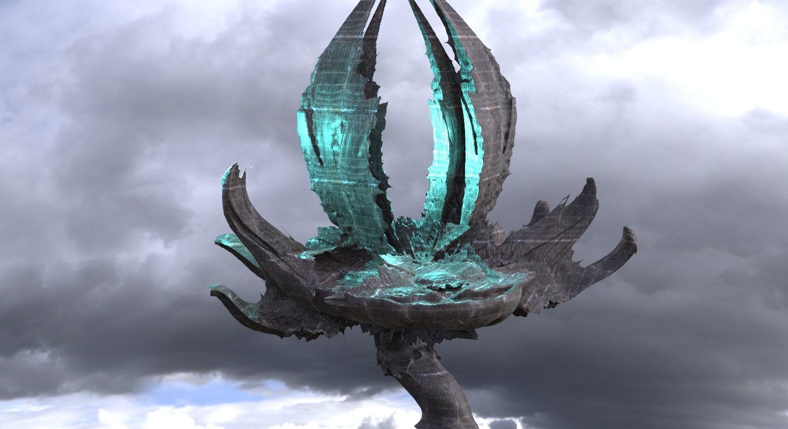 Sci fi Flower Mushroom collection 3D model_9