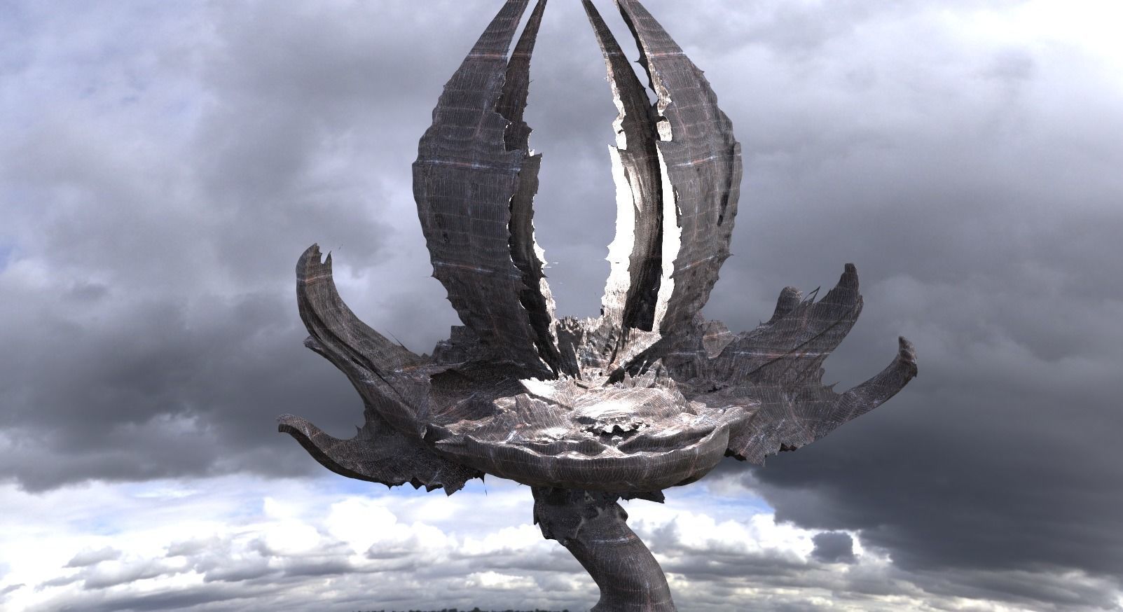 Sci fi Flower Mushroom collection 3D model_1