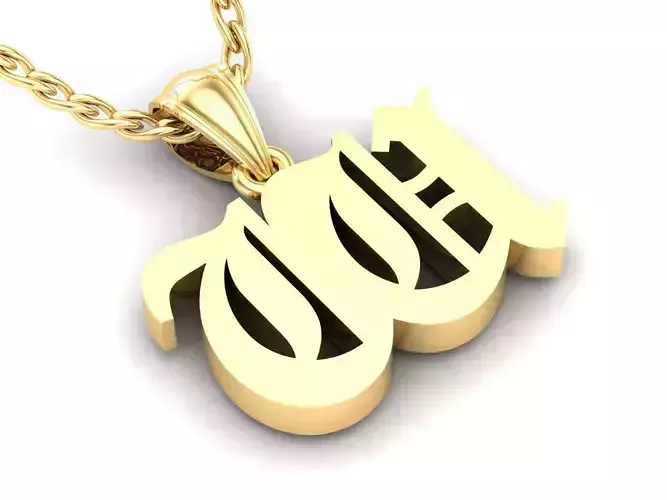 W Letter Pendant Alphabet Version 6