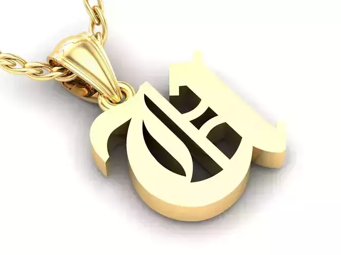 U Letter Pendant Alphabet Version 6