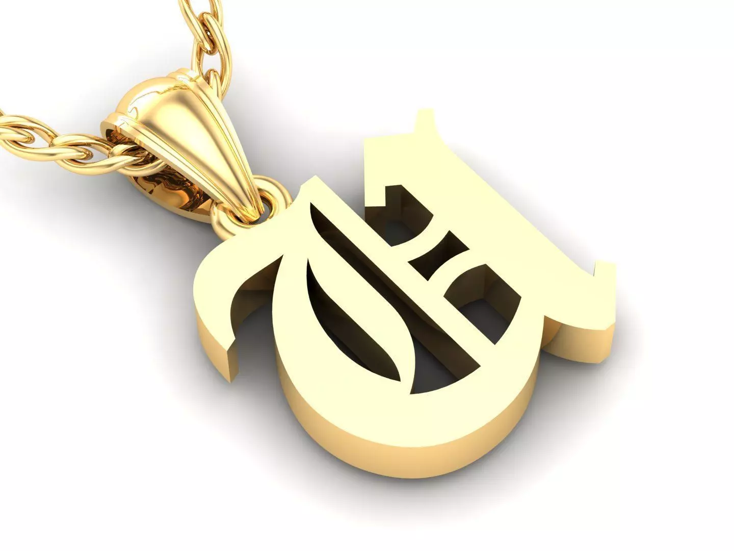 U Letter Pendant Alphabet Version 6 3D print model_0