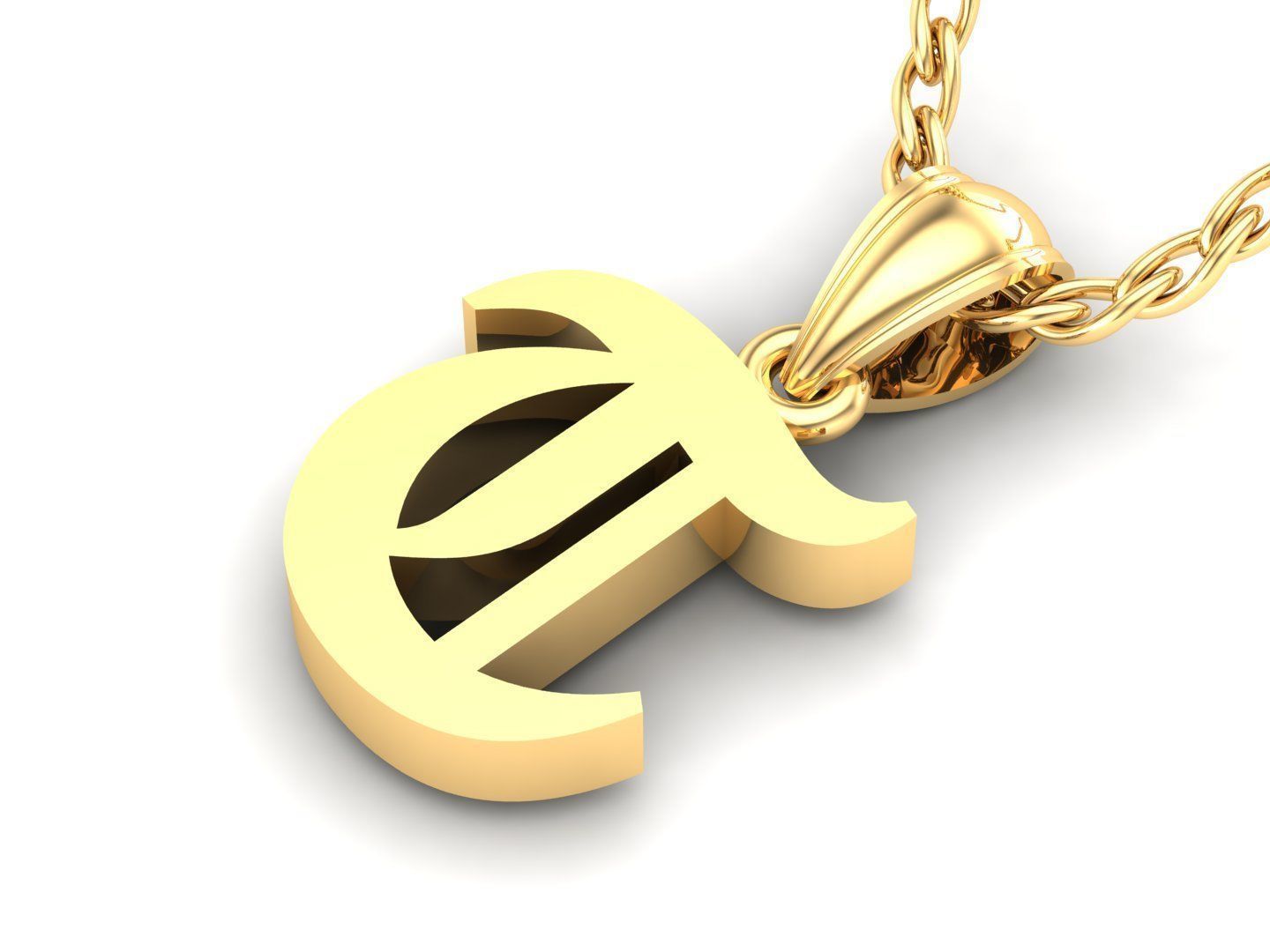 T Letter Pendant Alphabet Version 6 3D print model_3