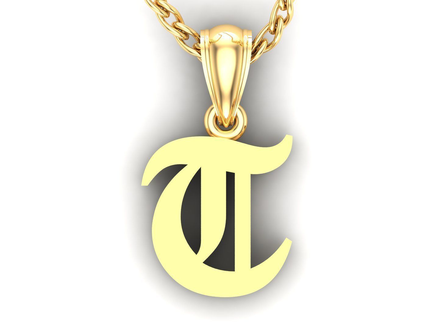 T Letter Pendant Alphabet Version 6 3D print model_4
