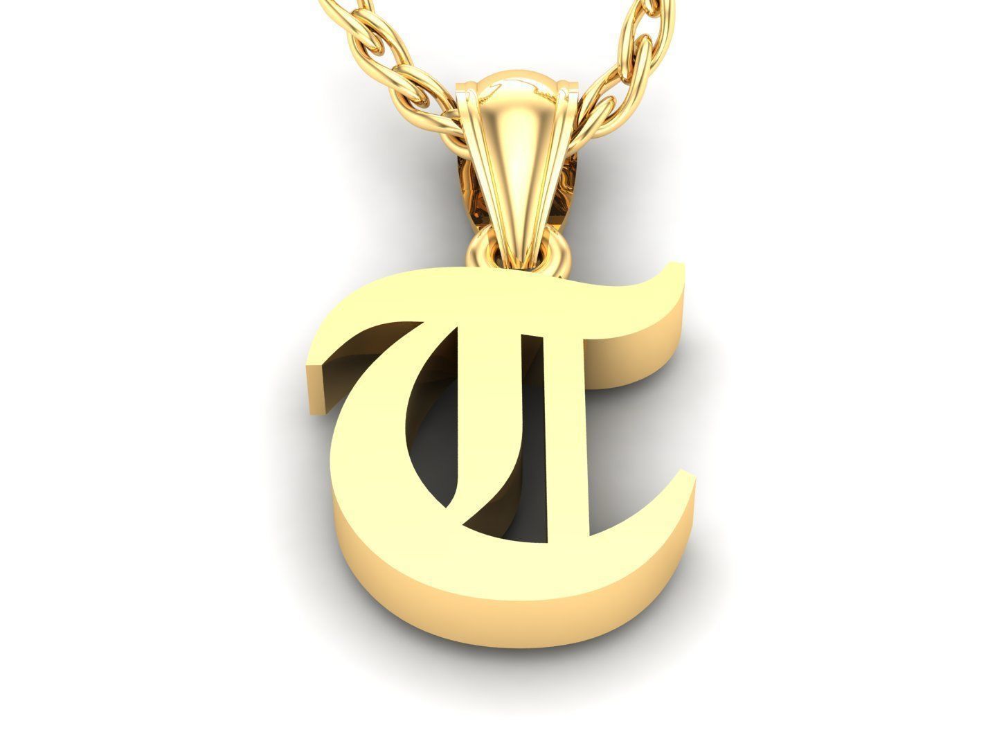 T Letter Pendant Alphabet Version 6 3D print model_2