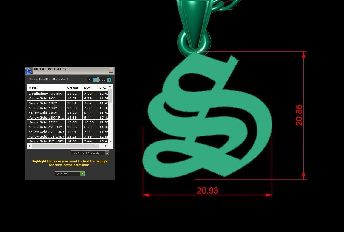 S Letter Pendant Alphabet Version 6 3D print model_1