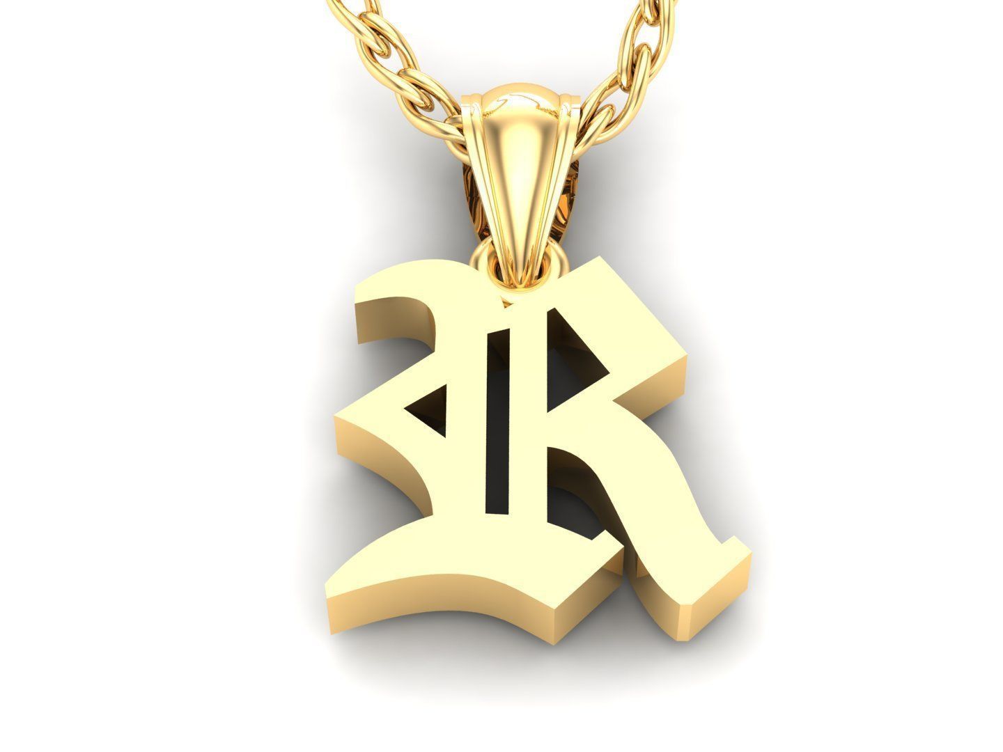 R Letter Pendant Alphabet Version 6 3D print model_2