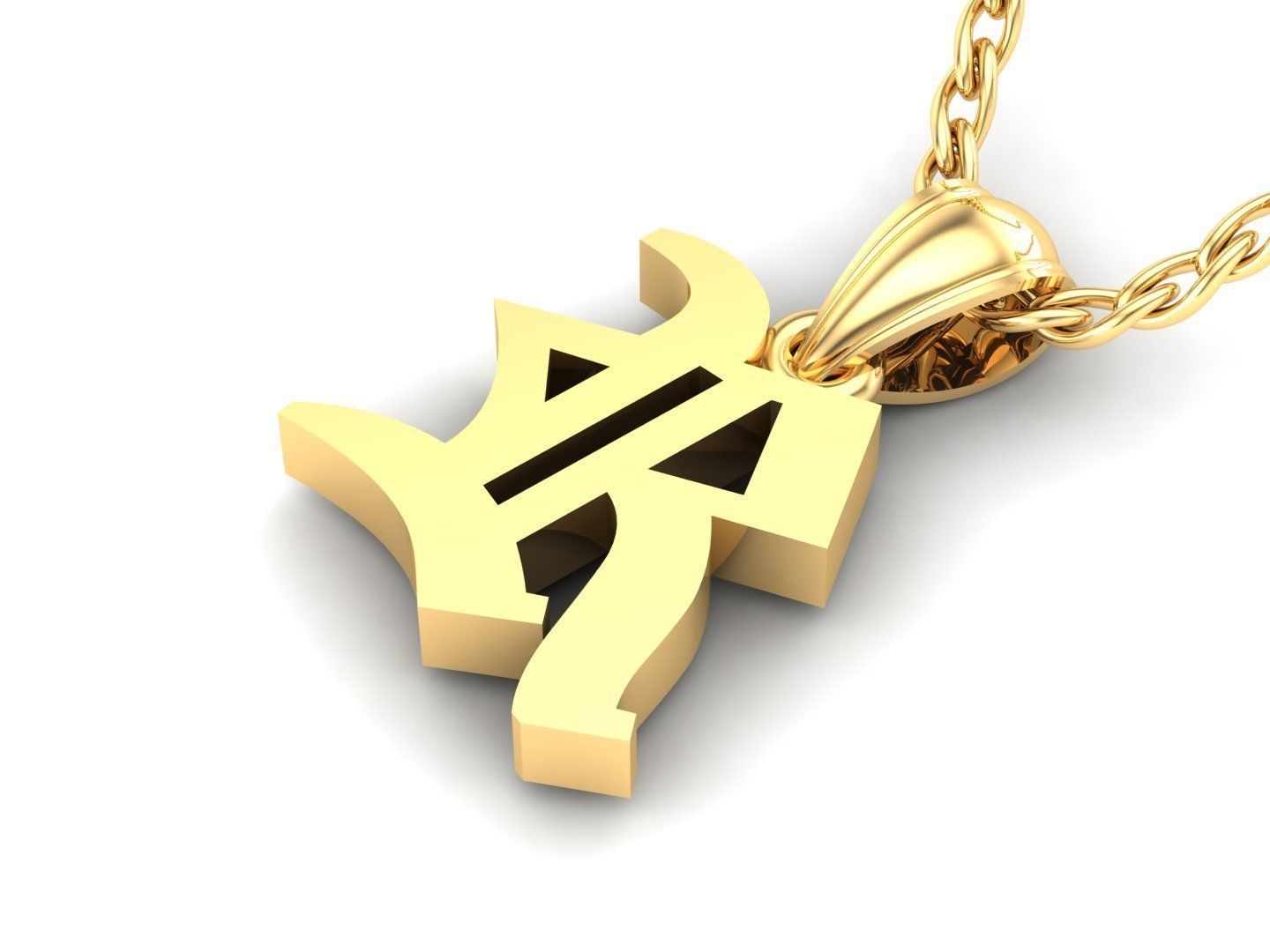 R Letter Pendant Alphabet Version 6 3D print model_3