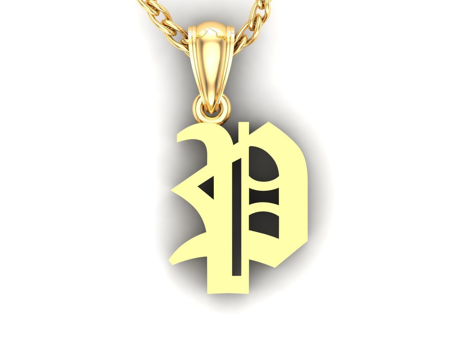 P Letter Pendant Alphabet Version 6 3D print model_4