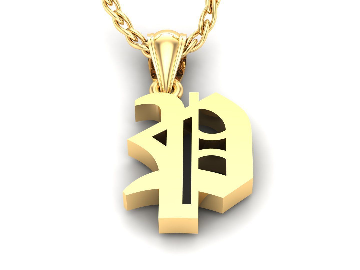 P Letter Pendant Alphabet Version 6 3D print model_2