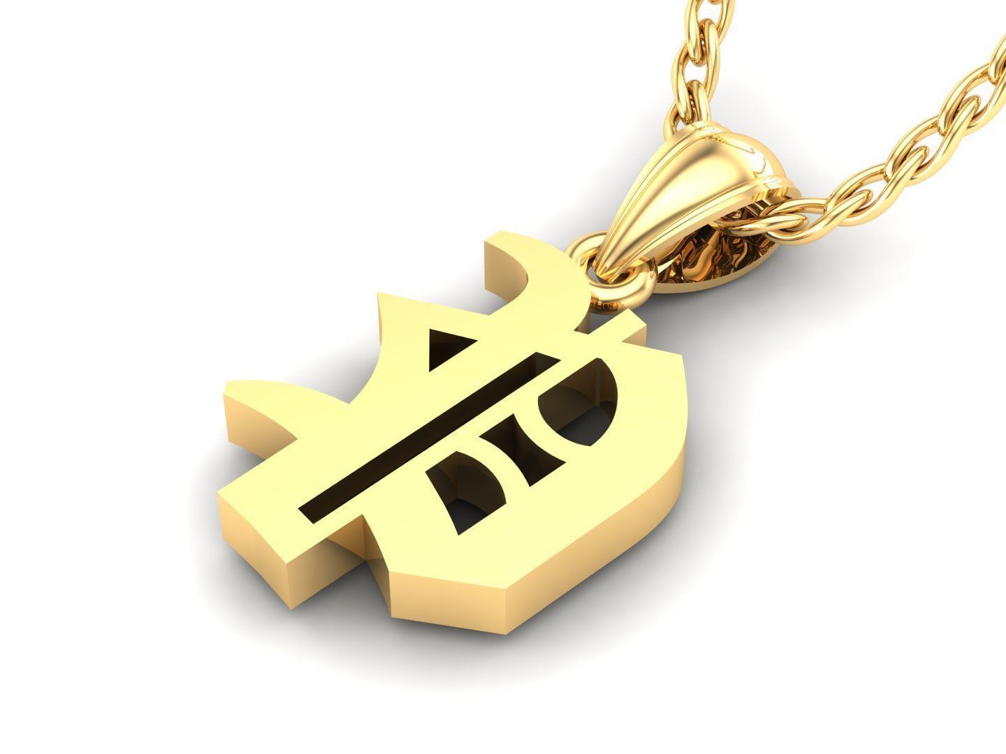 P Letter Pendant Alphabet Version 6 3D print model_3