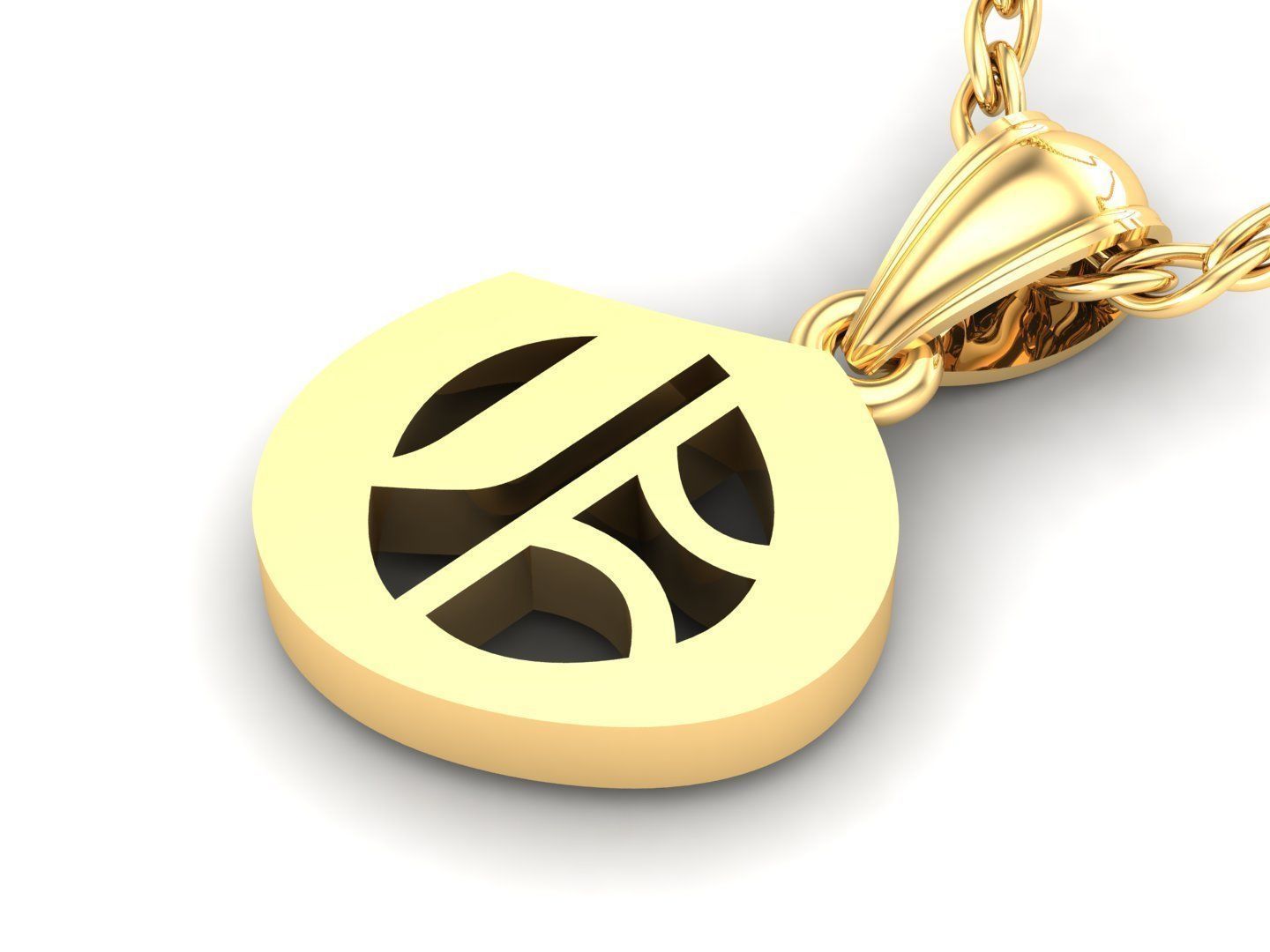 O Letter Pendant Alphabet Version 6 3D print model_3