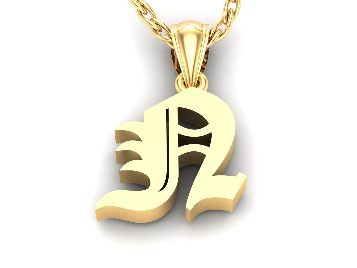 N Letter Pendant Alphabet Version 6 3D print model_2