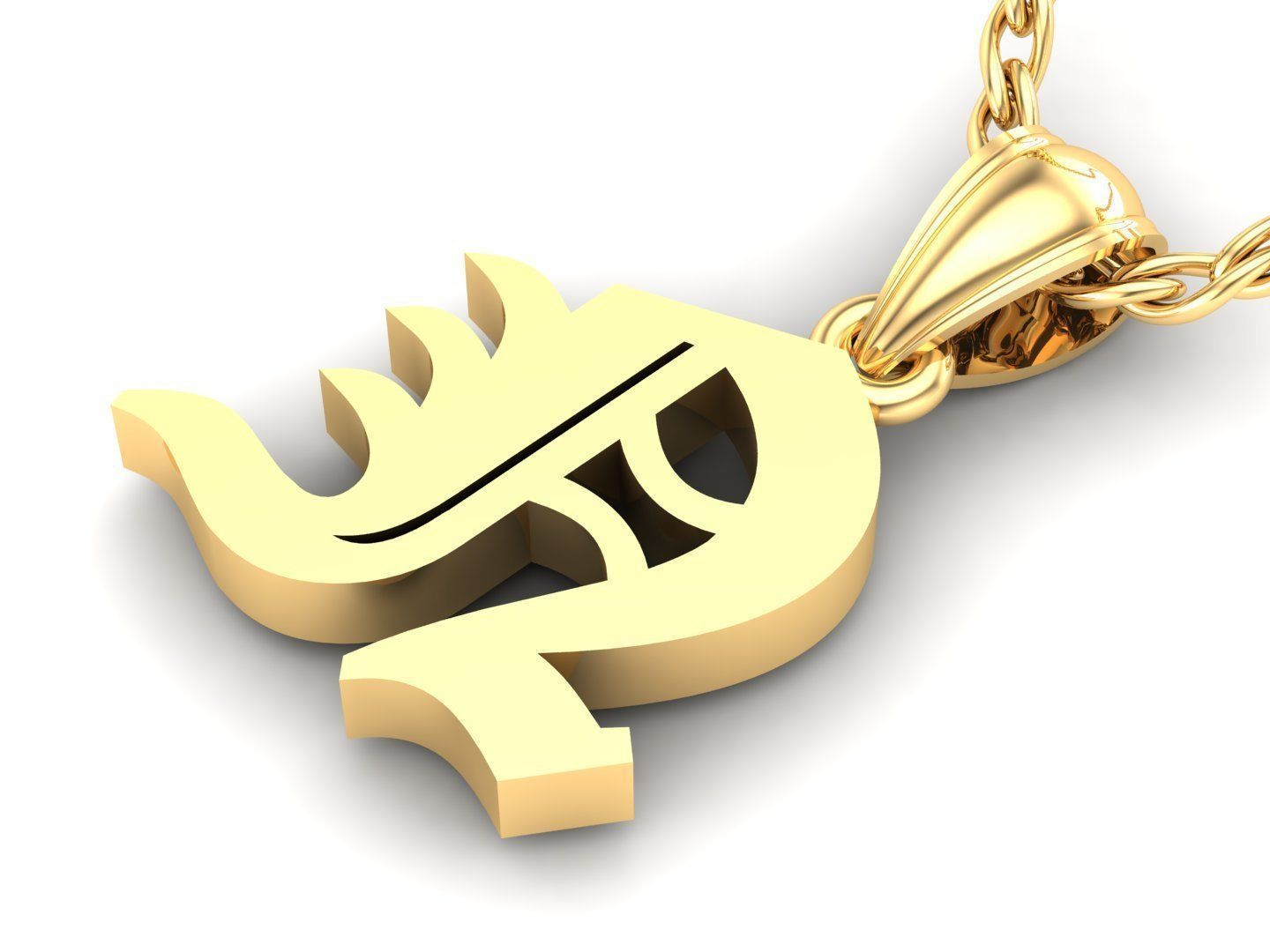 N Letter Pendant Alphabet Version 6 3D print model_3