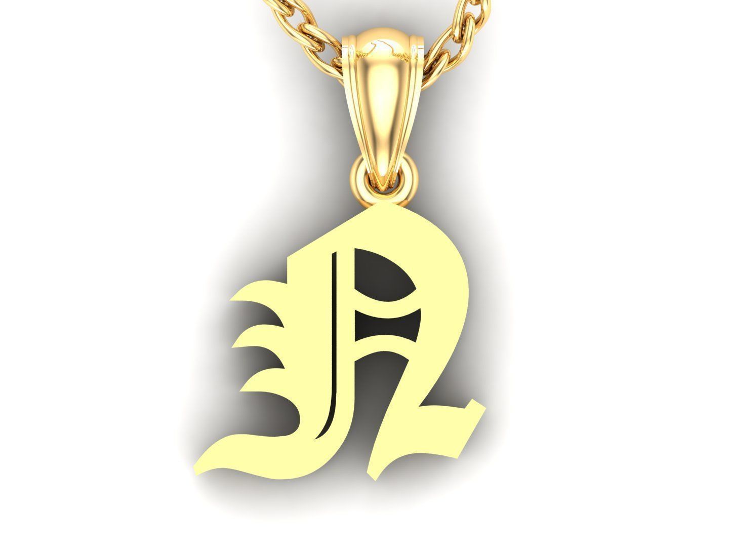 N Letter Pendant Alphabet Version 6 3D print model_4