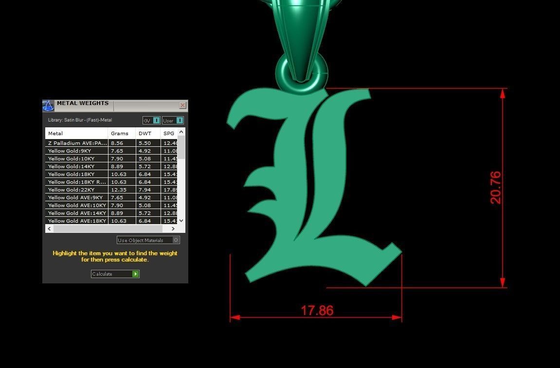 L Letter Pendant Alphabet Version 6 3D print model_1