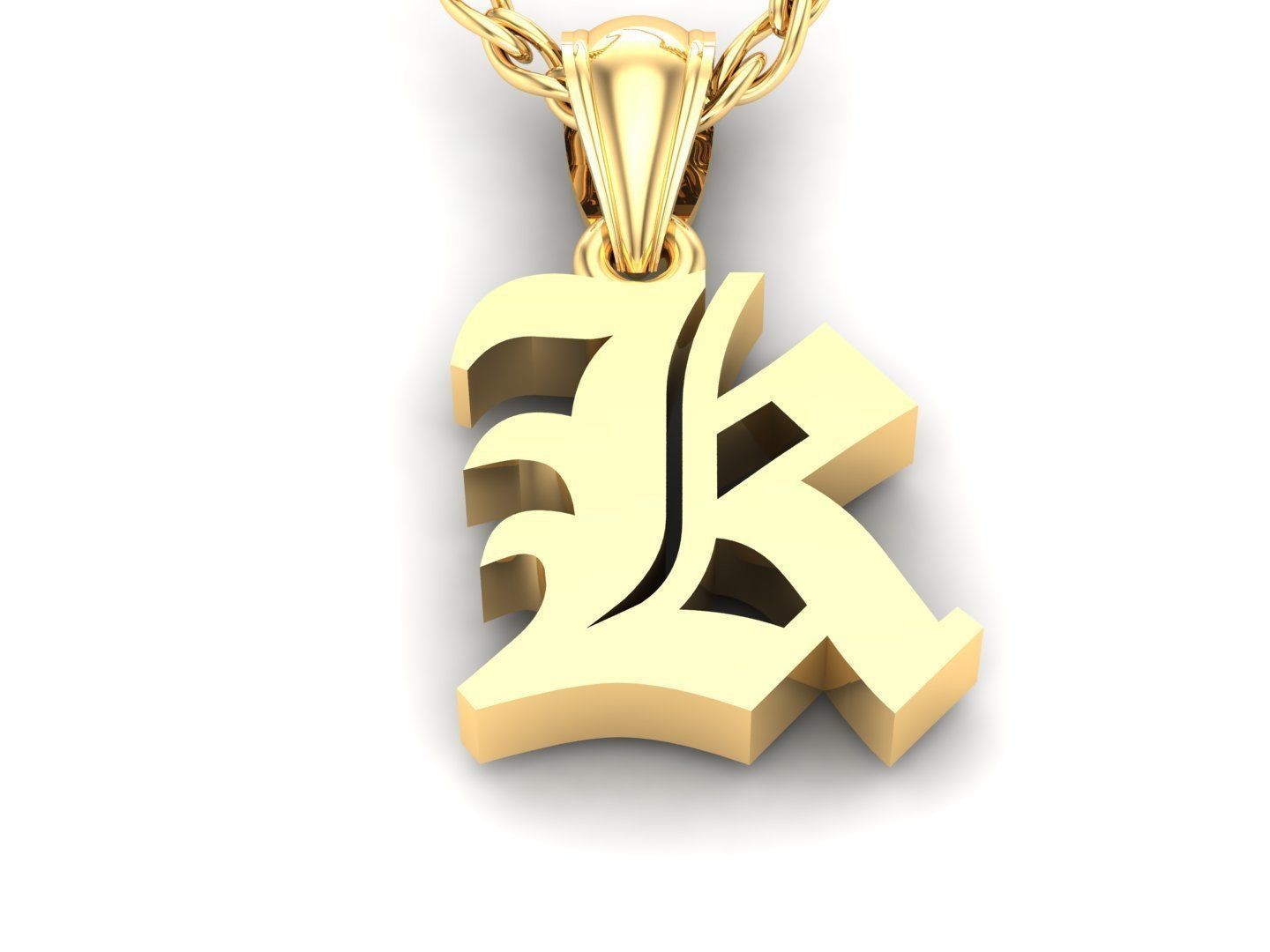 K Letter Pendant Alphabet Version 6 3D print model_2