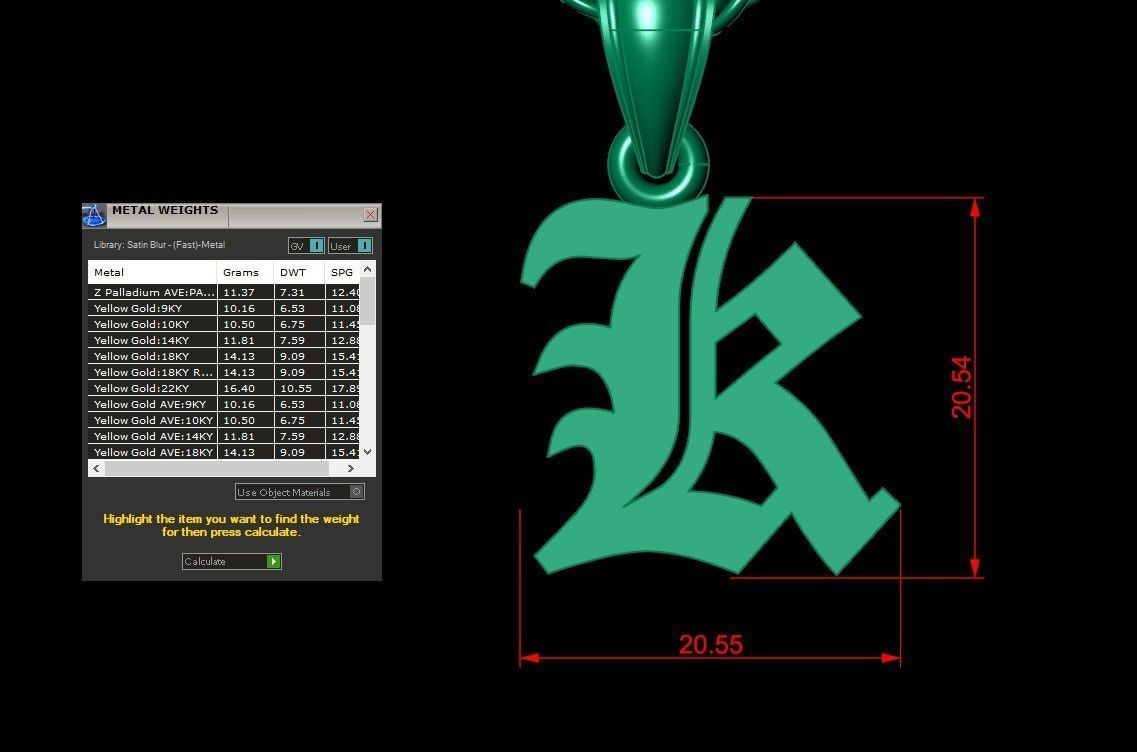 K Letter Pendant Alphabet Version 6 3D print model_1